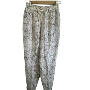 I.B. Diffusion Women's Silk Pull-on‎ Pants Size M Snake Print Elastic Waist